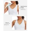 image:imageTHE GYM PEOPLE Womens V Neck Workout Tank Tops Racerback Slim Fit Sleeveless Yoga Running Athletic ShirtsWhite