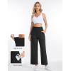 image:imageTHE GYM PEOPLE Womens Wide Leg Yoga Pants 27 Loose High Waist Workout Lounge Cropped Pants with PocketsBlack