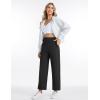 image:imageTHE GYM PEOPLE Womens Wide Leg Yoga Pants 27 Loose High Waist Workout Lounge Cropped Pants with PocketsBlack