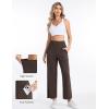 image:imageTHE GYM PEOPLE Womens Wide Leg Yoga Pants 27 Loose High Waist Workout Lounge Cropped Pants with PocketsBrown