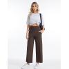 image:imageTHE GYM PEOPLE Womens Wide Leg Yoga Pants 27 Loose High Waist Workout Lounge Cropped Pants with PocketsBrown