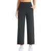 image:imageTHE GYM PEOPLE Womens Wide Leg Yoga Pants 27 Loose High Waist Workout Lounge Cropped Pants with PocketsCharcoal Grey