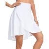 image:imageTHE GYM PEOPLE Womens High Waist Flowy Skort Asymmetric High Low Ruffle Hem Wrap Skirts Builtin ShortsWhite