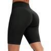 image:imageTHE GYM PEOPLE Womens High Waist Scrunch Booty Lifting Yoga Shorts No Front Seam Stretchy Ruched Gym Shorts 8 with PocketsBlack