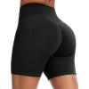 image:imageTHE GYM PEOPLE Womens High Waisted Ruched Yoga Shorts Scrunched Booty Lifting Contour Workout Shorts 5 with PocketsBlack