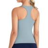 image:imageTHE GYM PEOPLE Womens Longline Yoga Sports Bra Racerback Slim Fit Sleeveless Padded Workout Tank Tops Built in BraDenim Blue
