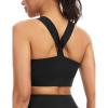 image:imageTHE GYM PEOPLE Womens V Cross Back Sports Bras Padded Stretchy Square Neck Running Workout Yoga Crop TopsBlack
