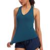 image:imageTHE GYM PEOPLE Womens V Neck Workout Tank Tops Racerback Slim Fit Sleeveless Yoga Running Athletic ShirtsDark Blue Green