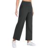 image:imageTHE GYM PEOPLE Womens Wide Leg Yoga Pants 27 Loose High Waist Workout Lounge Cropped Pants with PocketsCharcoal Grey