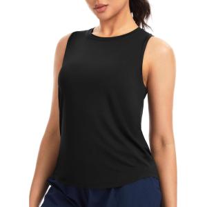image:imageTHE GYM PEOPLE Womens Racerback Workout Tank Tops Soft Breathable Yoga Running Sleeveless Athletic ShirtsBlack