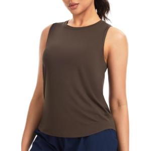 image:imageTHE GYM PEOPLE Womens Racerback Workout Tank Tops Soft Breathable Yoga Running Sleeveless Athletic ShirtsBrown
