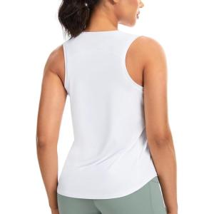 image:imageTHE GYM PEOPLE Womens Racerback Workout Tank Tops Soft Breathable Yoga Running Sleeveless Athletic ShirtsWhite