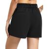 image:imageTHE GYM PEOPLE Womens Elastic Waisted Dressy Shorts Summer Comfy Lounge Work Trouser Shorts with PocketsBlack