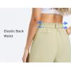 image:imageTHE GYM PEOPLE Womens Elastic Waisted Dressy Shorts Summer Comfy Lounge Work Trouser Shorts with PocketsKhaki
