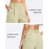 image:imageTHE GYM PEOPLE Womens Elastic Waisted Dressy Shorts Summer Comfy Lounge Work Trouser Shorts with PocketsKhaki