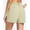 image:imageTHE GYM PEOPLE Womens Elastic Waisted Dressy Shorts Summer Comfy Lounge Work Trouser Shorts with PocketsKhaki