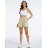 image:imageTHE GYM PEOPLE Womens Elastic Waisted Dressy Shorts Summer Comfy Lounge Work Trouser Shorts with PocketsKhaki