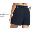 image:imageTHE GYM PEOPLE Womens Elastic Waisted Dressy Shorts Summer Comfy Lounge Work Trouser Shorts with PocketsNavy Blue