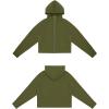 image:imageTHE GYM PEOPLE Womens FullZip Up Hoodies Jacket Fleece Workout Crop Tops Sweatshirts with Pockets Thumb HoleArmy Green