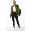 image:imageTHE GYM PEOPLE Womens FullZip Up Hoodies Jacket Fleece Workout Crop Tops Sweatshirts with Pockets Thumb HoleArmy Green