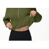 image:imageTHE GYM PEOPLE Womens FullZip Up Hoodies Jacket Fleece Workout Crop Tops Sweatshirts with Pockets Thumb HoleArmy Green