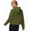 image:imageTHE GYM PEOPLE Womens FullZip Up Hoodies Jacket Fleece Workout Crop Tops Sweatshirts with Pockets Thumb HoleArmy Green