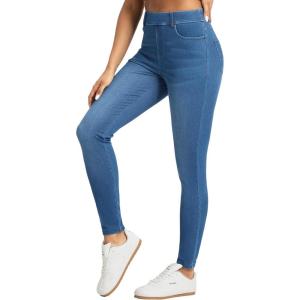 image:imageTHE GYM PEOPLE Womens Stretchy Jeggings Pants Pull On Denim Skinny Jeans Leggings with PocketsDenim Blue