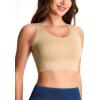 image:imageTHE GYM PEOPLE Wireless Bra for Women No Underwire Comfortable Seamless Bralette Padded Low Impact Sports BraNude