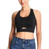 image:imageTHE GYM PEOPLE Womens Cross Back Low Impact Sports Bras Padded Wireless Seamless No Underwire Tshirt BraBlack