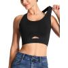 image:imageTHE GYM PEOPLE Womens Cross Back Low Impact Sports Bras Padded Wireless Seamless No Underwire Tshirt BraBlack