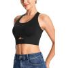 image:imageTHE GYM PEOPLE Womens Cross Back Low Impact Sports Bras Padded Wireless Seamless No Underwire Tshirt BraBlack