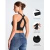 image:imageTHE GYM PEOPLE Womens Cross Back Low Impact Sports Bras Padded Wireless Seamless No Underwire Tshirt BraBlack