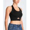 image:imageTHE GYM PEOPLE Womens Cross Back Low Impact Sports Bras Padded Wireless Seamless No Underwire Tshirt BraBlack