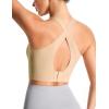 image:imageTHE GYM PEOPLE Womens Cross Back Low Impact Sports Bras Padded Wireless Seamless No Underwire Tshirt BraNude