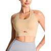 image:imageTHE GYM PEOPLE Womens Cross Back Low Impact Sports Bras Padded Wireless Seamless No Underwire Tshirt BraNude