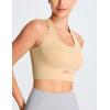 image:imageTHE GYM PEOPLE Womens Cross Back Low Impact Sports Bras Padded Wireless Seamless No Underwire Tshirt BraNude