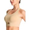 image:imageTHE GYM PEOPLE Womens Cross Back Low Impact Sports Bras Padded Wireless Seamless No Underwire Tshirt BraNude