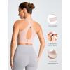 image:imageTHE GYM PEOPLE Womens Cross Back Low Impact Sports Bras Padded Wireless Seamless No Underwire Tshirt BraNude Pink
