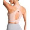 image:imageTHE GYM PEOPLE Womens Cross Back Low Impact Sports Bras Padded Wireless Seamless No Underwire Tshirt BraNude Pink