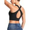 image:imageTHE GYM PEOPLE Womens Cross Back Low Impact Sports Bras Padded Wireless Seamless No Underwire Tshirt BraBlack