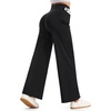 image:imageTHE GYM PEOPLE Womens Booty Lifting Wide Leg Yoga Pants High Waist No Front Seam Straight Workout Leggings with PocketsBlack