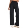 image:imageTHE GYM PEOPLE Womens Booty Lifting Wide Leg Yoga Pants High Waist No Front Seam Straight Workout Leggings with PocketsBlack