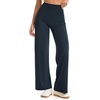 image:imageTHE GYM PEOPLE Womens Booty Lifting Wide Leg Yoga Pants High Waist No Front Seam Straight Workout Leggings with PocketsBlue