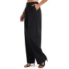 image:imageTHE GYM PEOPLE Womens Wide Leg Dress Pants Pull On Elastic Waist Straight Leg Stretchy Business Slacks Trousers with PocketsBlack
