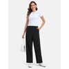 image:imageTHE GYM PEOPLE Womens Wide Leg Dress Pants Pull On Elastic Waist Straight Leg Stretchy Business Slacks Trousers with PocketsBlack