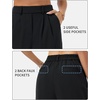image:imageTHE GYM PEOPLE Womens Wide Leg Dress Pants Pull On Elastic Waist Straight Leg Stretchy Business Slacks Trousers with PocketsBlack