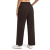 image:imageTHE GYM PEOPLE Womens Wide Leg Dress Pants Pull On Elastic Waist Straight Leg Stretchy Business Slacks Trousers with PocketsBrown