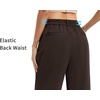 image:imageTHE GYM PEOPLE Womens Wide Leg Dress Pants Pull On Elastic Waist Straight Leg Stretchy Business Slacks Trousers with PocketsBrown
