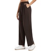 image:imageTHE GYM PEOPLE Womens Wide Leg Dress Pants Pull On Elastic Waist Straight Leg Stretchy Business Slacks Trousers with PocketsBrown
