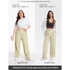 image:imageTHE GYM PEOPLE Womens Wide Leg Dress Pants Pull On Elastic Waist Straight Leg Stretchy Business Slacks Trousers with PocketsKhaki